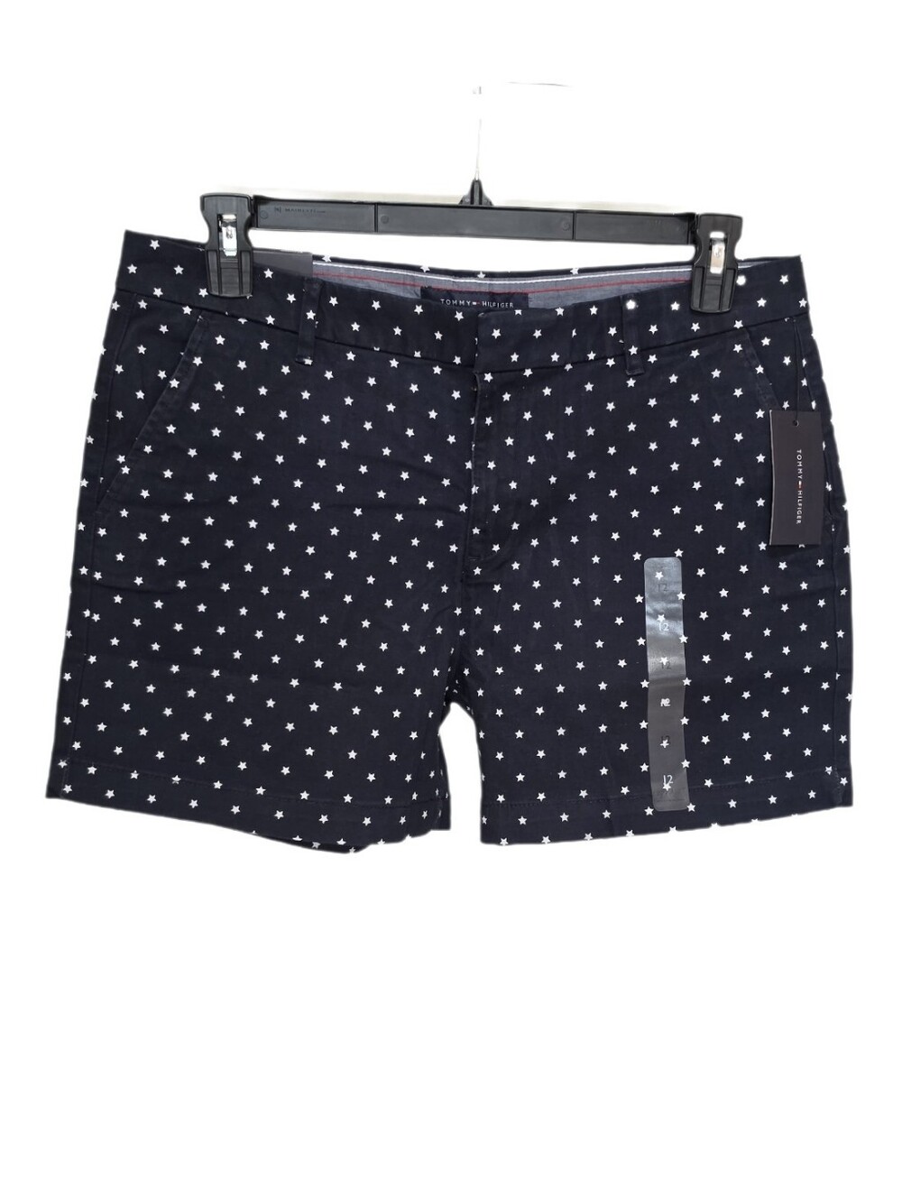 Tommy Hilfiger Women's Mid-rise Star Hollywood 5" Shorts Navy Blue size 12